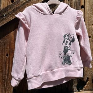 Disney Junior Minnie Mouse Light Pink Sweatshirt Hoodie With Ears  Size 4T